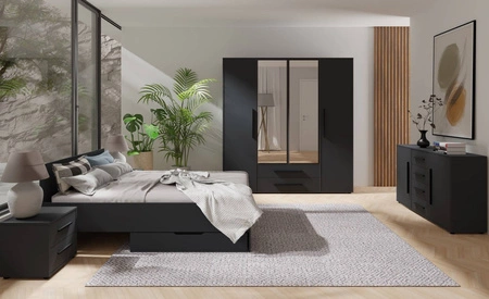 Komoda z szufladami Maxione 99 cm czarna minimalistyczny design klasyczna forma idealna komoda do salonu lub pokoju dziennego