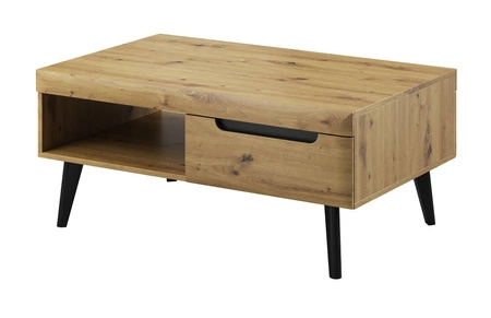 Zestaw mebli Atka dąb artisan / czarny nowoczesny design obrzeża wykończone specjalną okleiną bezpieczne szkło hartowane