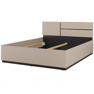 Łóżko Cross 160x200 cm ciemny beżowy idealne łóżko do stylowej sypialni z wysokim zagłówkiem