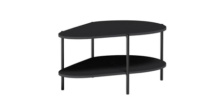 Zestaw mebli do salonu Malumi czarny stylowe meble z wyrafinowanym wzorem jodełki metalowe uchwyty wysoka stabilna podstawa