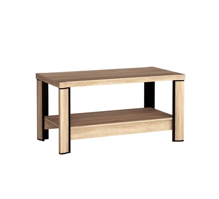 Zestaw mebli do salonu Dallas dąb sonoma / czarny elegancka stylistyka mebli wzbogacona o stylowe czarne dodatki