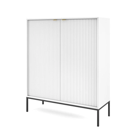 Komoda Lovro 104 cm biała nowoczesny design zachwyci miłośników wyrazistych wnętrz