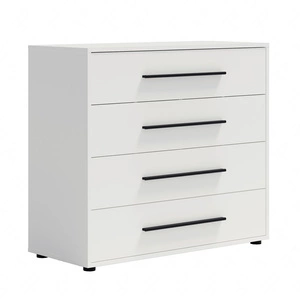 Komoda z szufladami Maxione 99 cm biała minimalistyczny design klasyczna forma idealna komoda do salonu lub pokoju dziennego