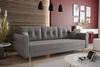 Sofa z funkcją spania Wilkins jasny szary elegancka sofa do salonu w stylu skandynawskim zaoblone boczki nadają charakteru