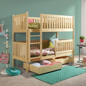 Łóżko piętrowe Martynka 2 osobowe 80x180 cm głębokie szuflady wysuwane na kółkach zajmuje przestrzeń łóżka pojedynczego