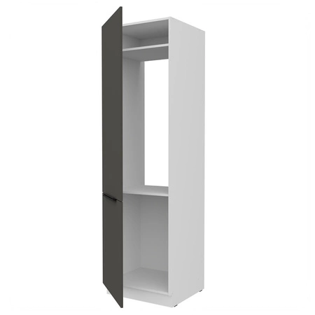 Słupek kuchenny Aversa Wh 60 LO-210 2F szafka do zabudowy lodówki fronty wykonane w technologii anti fingerprint uchwyty krawędziowe