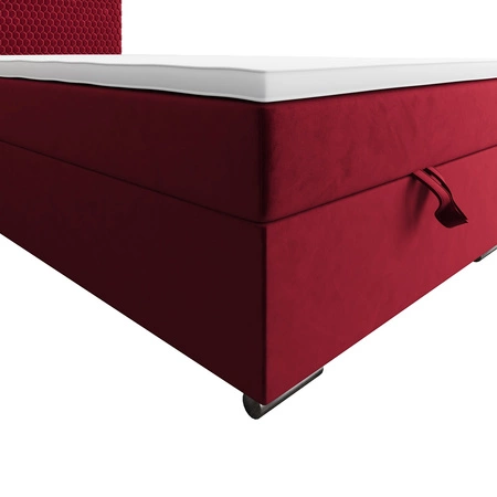 Łóżko kontynentalne Fargo 100x200 bordowe w nowoczesnym skandynawskim stylu z tapicerowanym zagłówkiem łóżko z pojemnikiem