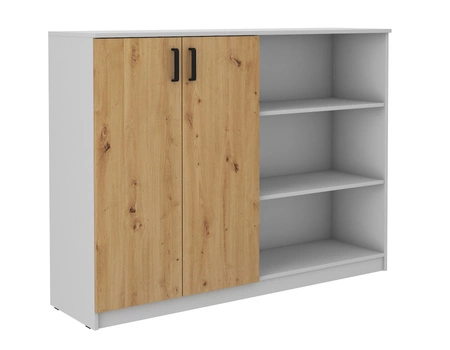 Komoda Makana 158 cm jasny szary / dąb artisan funkcjonalny mebel do biura gabinetu lub pokoju młodzieżowego