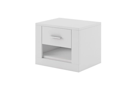 Szafka nocna Arti biała elegancka szafka z szufladą do sypialni funkcjonalny mebel w ponadczasowym designie