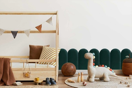 Panel tapicerowany Wally 30x60 cm turkusowy stylowy panel ścienny płotek welurowa tkanina modne wykończenie każdej aranżacji