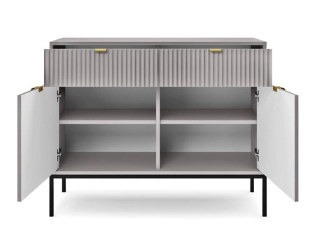 Komoda z szufladami Lovro 104 cm szara nowoczesny design zachwyci miłośników wyrazistych wnętrz