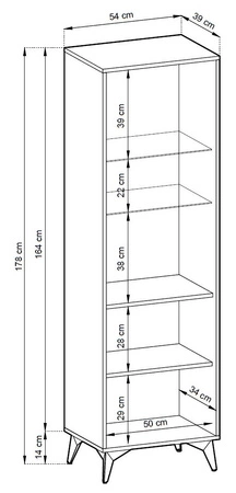 Zestaw mebli Gusto czarny / dąb evoke nowoczesny design funkcjonalne meble do salonu lub pokoju dziennego meblościanka z ozdobnym dekorem jodełki