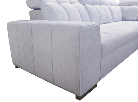 Narożnik z funkcją spania Luigi III turkusowy prawostronny komfortowy narożnik do salonu doskonały do codziennego wypoczynku