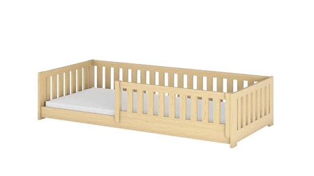 Łóżko drewniane Felipo 80x170 cm sosnowe łóżko dziecięce z drewna sosnowego niska i stabilna konstrukcja zapewnia bezpieczeństwo