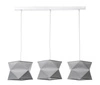 Lampa wisząca potrójna Quasar designerska lampa sufitowa do salonu z szarymi abażurami i białą metalową podstawą