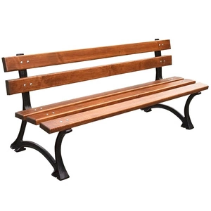 Ławka ogrodowa 150 cm FIEM-04-LM-150 miejska żeliwna z oparciem drewno olchowe lakierowana