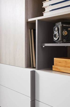 Komoda z szufladami Remona 60 cm dąb wilton biały / biały idealna komoda do pokoju młodzieżowego użytkowa nowoczesny wygląd