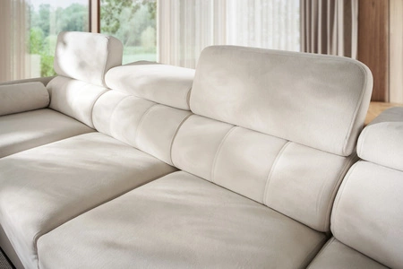 Narożnik z funkcją spania Cantare VI beżowy lewostronny wygodny narożnik o niebanalnym designie doskonale odnajdzie się w salonie