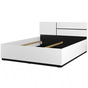 Łóżko Cross 160x200 cm białe idealne łóżko do stylowej sypialni z wysokim zagłówkiem