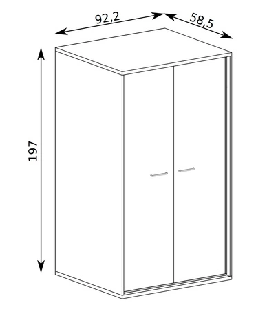 Szafa Mediolan 92 cm hikora szafa z półkami i drążkiem idealna do sypialni garderoby lub przedpokoju