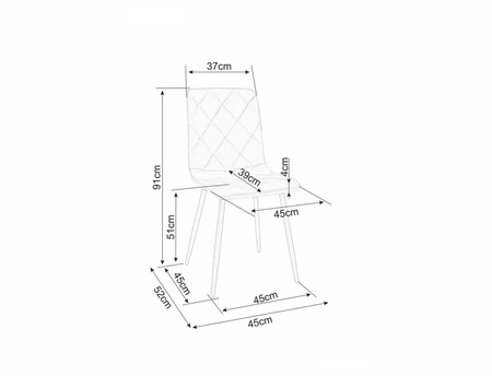Krzesło tapicerowane Jerry czarne nowoczesne oraz funkcjonalne krzesło do jadalni z metalowymi nogami