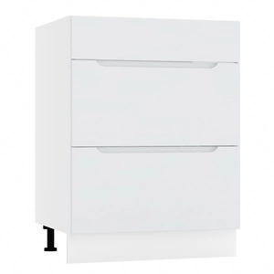 Szafka kuchenna stojąca pod płytę grzewczą Zova D60PC S/2 biały / jasny szary szafka kuchenna z szufladami frezowane uchwyty