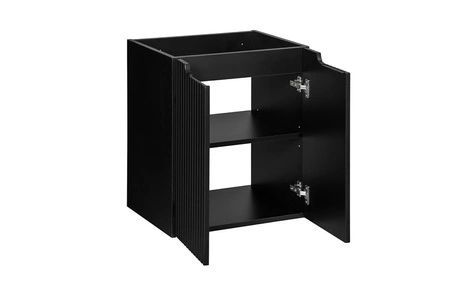 Szafka pod umywalkę Nova 50 cm czarna nowoczesny design szafka odporna na działanie wilgoci ozdobne ryflowane fronty