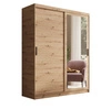 Szafa przesuwna z lustrem Hailey 160 cm dąb artisan prosta forma i minimalistyczny wygląd szafa idealnie wpasuje się do każdego wnętrza