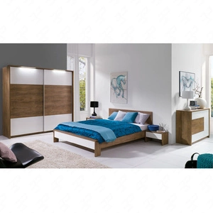 Zestaw mebli do sypialni Latika dąb burgundzki / biały nowoczesny komplet mebli idealnie sprawdzi się w nowoczesnych i modernistycznych wnętrzach