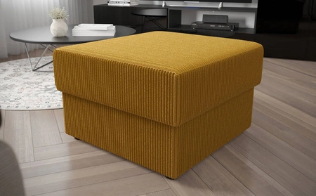 Puf Fogu miodowy stylowy design pufa idealna do uzupełnienia aranżacji miękka sztruksowa tkanina o wyrazistych prążkach