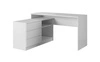 Biurko narożne Teo 138 cm białe zapewnia dużo miejsca do pracy i ogrom miejsca na potrzebne rzeczy odporne na uszkodzenia
