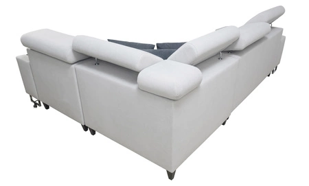 Narożnik z funkcją spania Dafni II indyjski róż prawostronny velvet narożnik z pojemnikiem na pościel szuflada z pełnym wysuwem