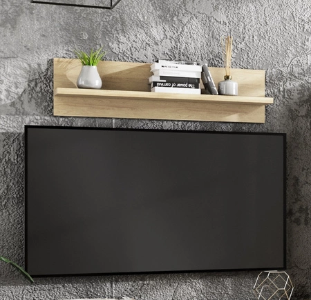 Półka Mediolan 120 cm hikora nowoczesy design praktyczna półka na ścianę do salonu lub pokoju dziennego