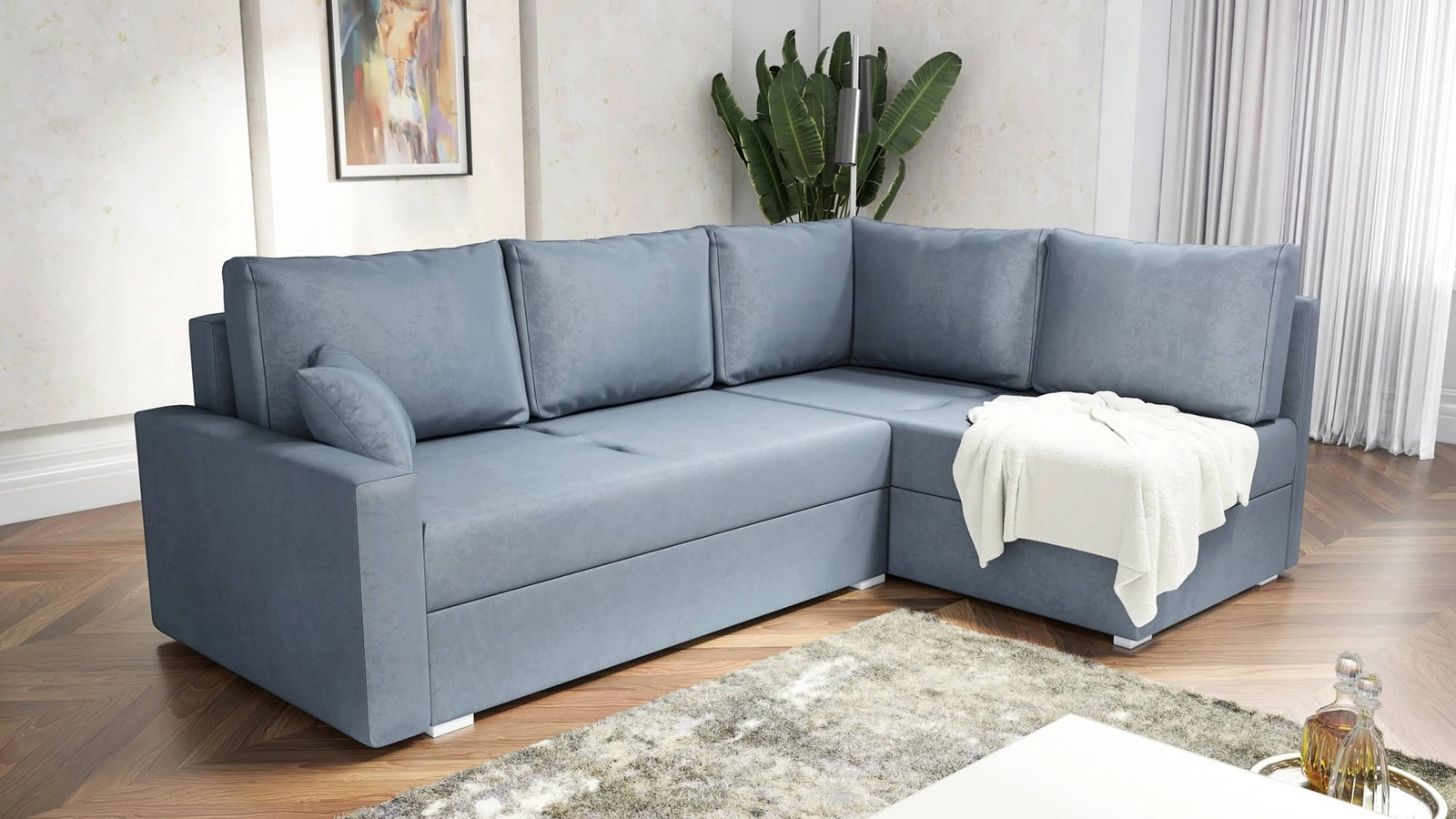 Narożnik z funkcją spania Nofi Narożniki do salonu Nowoczesne narożniki rozkładane do pokoju dziennego