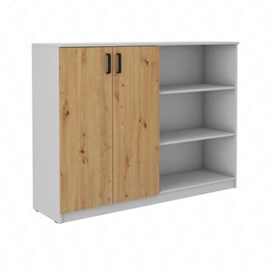 Komoda Makana 158 cm jasny szary / dąb artisan funkcjonalny mebel do biura gabinetu lub pokoju młodzieżowego