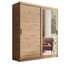 Szafa przesuwna z lustrem Hailey 180 cm dąb artisan prosta forma i minimalistyczny wygląd szafa idealnie wpasuje się do każdego wnętrza