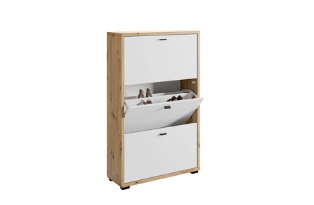 Zestaw mebli do przedpokoju Anter dąb artisan / biały klasyczny design funkcjonalna oraz praktyczna garderoba do przedpokoju