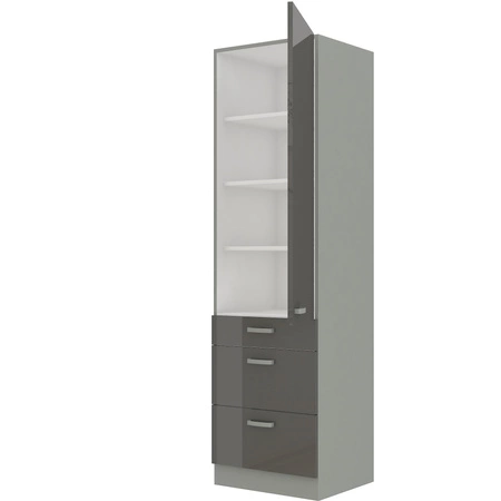 Słupek kuchenny Grey 60 DKS-210 3S 1F szafka z szufladami odporna na parę wodną wysoką temperaturę i rozlane ciecze