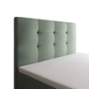 Łóżko kontynentalne Flint 120x200 miętowe w nowoczesnym skandynawskim stylu z tapicerowanym zagłówkiem łóżko z pojemnikiem