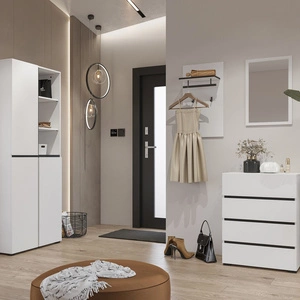 Zestaw mebli do przedpokoju Cross biały nowoczesny design funkcjonalna oraz praktyczna garderoba do przedpokoju