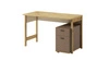 Biurko Lenny 125 cm beżowy / truflowy / dąb artisan idealne biurko młodzieżowe z szufladami zapewnia komfort podczas nauki lub pracy