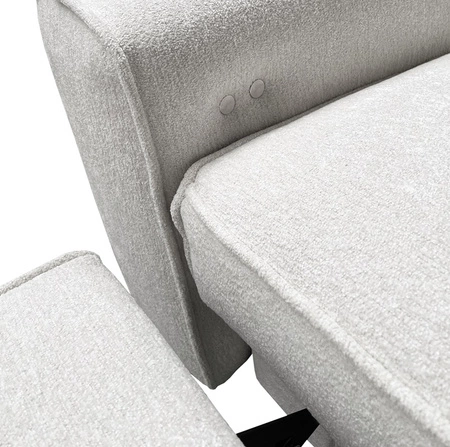 Narożnik z funkcją spania Viano III Lux patynowy lewostronny nowoczesny narożnik do salonu z wysuwanym podnóżkiem pojemnik na pościel