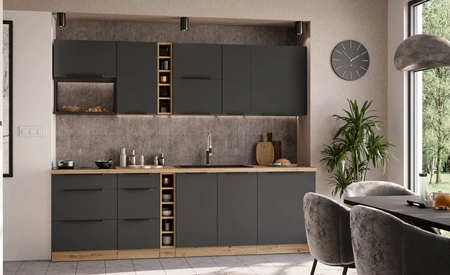 Szafka kuchenna narożna Aversa Ar 90x90 DN 2F BB szafka odporna na uszkodzenia wykończenie frontów w technologii anti fingerprint