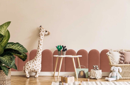 Panel tapicerowany Wally 30x60 cm brudny róż stylowy panel ścienny płotek welurowa tkanina modne wykończenie każdej aranżacji