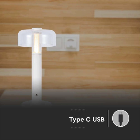 Lampka nocna Dapper biała 1W 3000K elegancka lampa o wielu zastosowaniach idealna do sypialni biura i salonu metalowa podstawa