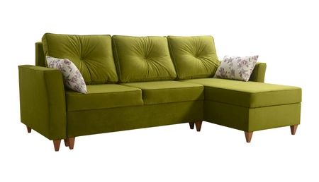 Narożnik z funkcją spania Topeka ecru prawostronny stylowy i nowoczesny design wpisujący się w każdą aranżację