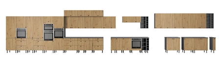 Szafka kuchenna narożna wisząca Antri 60x60 GN-90 2F lamelowy front szafka odporna na działanie wilgoci i uszkodzenia