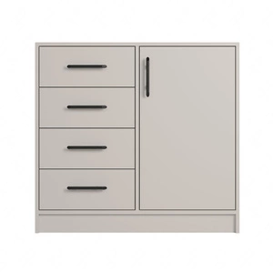 Komoda z szufladami Caspe 90 cm beżowa nowoczesny design mebla obrzeża komody wykończone specjalną okleiną ABS
