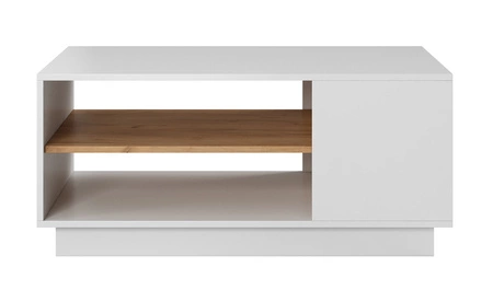 Stolik kawowy Space biały / dąb craft złoty modernistyczny design i nowoczesna forma mebla blat odporny na rozlanie cieczy