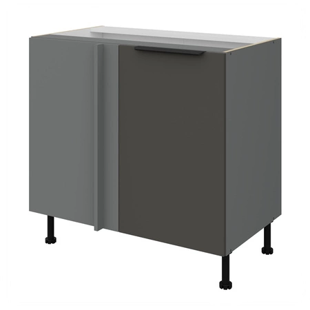 Szafka kuchenna narożna dostawiana Aversa Ant 105 ND 1F BB lewa fronty szafki kuchennej wykończone w technologii anti fingerprint